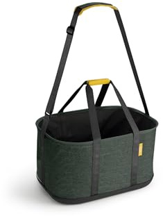 Joseph Joseph Hold-All Collapsible 45L Outdoor washing laundry basket with Shoulder Strap, Durable Fabric, Waterproof Base (Dark Green)