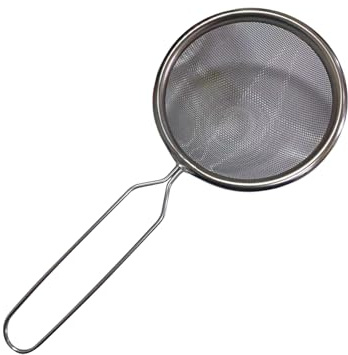 Fine Mesh Sieve, 12 cm Flour Sieve, Flour Filter, Stainless Steel Ladle for Kitchen, Household, Catering, Dishwasher Safe
