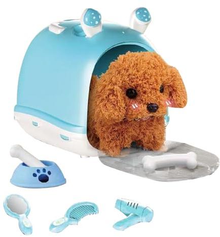Cane giocattolo da passeggio,Giocattolo per cani da passeggio | Giocattoli per cani da compagnia per bambini Giocattolo realistico per da bambino,Peluche di animali di peluche Divertenti giocatto