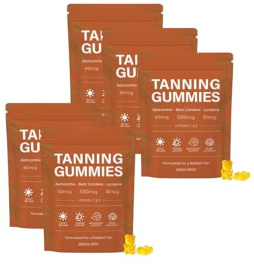 Gummies Bronzants 2026, 20 dagar, 5 i 1 antioxidanter, betakaroten lykopen, accelererar förlängningen av bronsering, skyddar huden, förbättrar naturlig glans, för män och kvinnor