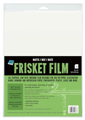 Grafix Frisket Film, Matte, Low-Tack, 9 x 12 in, Pack of 6