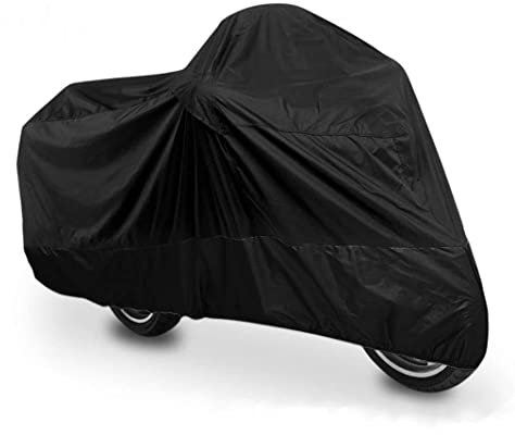 ANFTOP Funda para Moto Impermeable Protector de 180T Polyester 3XL Cubierta de Moto Motocicleta Scooter Negro Talla XXXL