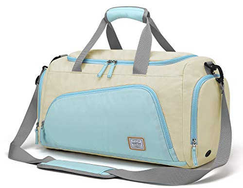 WindTook Sporttasche Damen 35L Fitnesstasche Reisetasche Frauen Trainingstasche Duffel Bag Weekender Schwimmtasche mit Schuhfach Sport Gym Tasche Herren für Sport Fitness Yoga, 53x27x27cm, Blau-35L