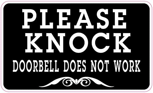StickerTalk Doorbell Does Not Work Please Knock Magnet, 5 inches by 3 inches