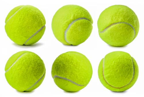Karrma Ltd. Tennis Balls Pack of 6 - Tennis Ball Sturdy & Durable Ideal for Sports, Games, Practice, Pets Play, Dog Training, Outdoor Garden use Throwing Machines