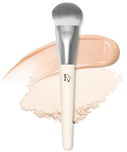 FV Foundation Pinsel für Puder oder Flüssige, Leicht zu Mischen, Dichte Synthetische Premium Pinselhaare, Professionelle Liquid Foundation Brush, Make Up Pinsel für Natürliches Finish, Cruelty-free