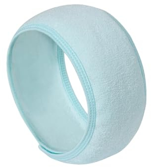 SUIOPPYUW Bandeau de maquillage pour le bain, en coton de qualité supérieure, réglable et Flexible, doux et absorbant, large gamme d'utilisations, couleurs disponibles, Bleu clair