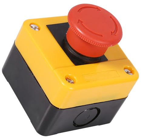 WPKD BLUEIY Red Sign Emergency Stop Push Button Switch,Red Sign Emergency Switch,AC 660V 10A,1 NO+1 NC DPST,for Contactors,Relays and Automation Systems