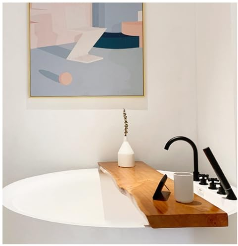Lusso Vassoio Per Vasca Da Bagno, Colore Noce Legno Tavolo Per Vasca Tavolo Antiscivolo Grande Supporto Per Vasca Mensola Per Vasca, Vassoio Da Letto 90 * 30 * 5cm