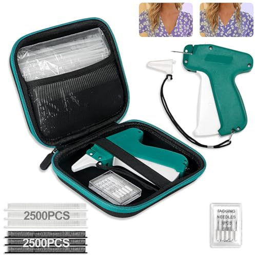 Mini Stitch Gun, Tag Gun Kit for Clothes with 6 Replacement Needle&5000 0.19 Fasteners, Quick Clothing Fixer & Hard Case, Fine Mini Stitch Tag Gun for Sewing Quilting Hemming - Not Standard Label Gun