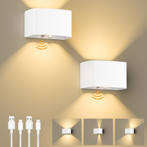 Birnetek® 2 stycken LED-vägglampa med rörelsesensor