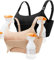 HOFISH Pumping Bra Hands Free Comfort PatentedClasps One Seamless Breast Pump Bra All Day Wear 2Pack Black/Beige M