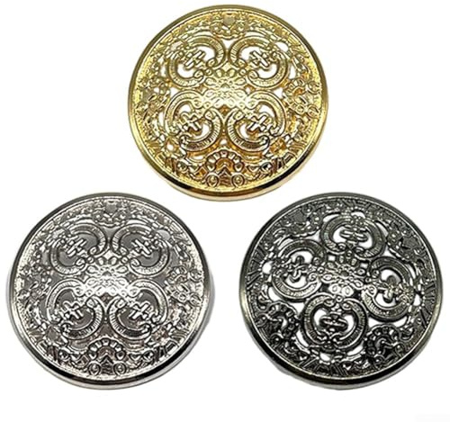 JoyousMall Lot de 10 boutons décoratifs ronds en métal pour tout projet Argenté 15 mm