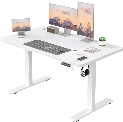 JUMMICO Scrivania Regolabile in Altezza con Caricatore USB, Scrivania Regolabile Elettrica 120 x 60 cm, Standing Desk