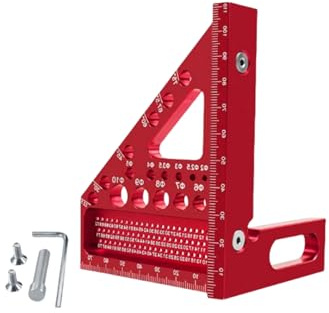 Mrxxjz Aluminum Square 3D Multi-Angle, 45/90 Degree，Precision Combination Square Tool for Woodworking - Multi-Angle Measuring Ruler with Protractor, Layout & Framing for DIY, Carpentry