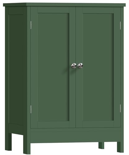 Iwell Bathroom Cabinet, Bathroom Storage Cabinet with 2 Doors & 3 Shelves, 3 Heights Available, for Living Room, Entryway, Home Office, Green