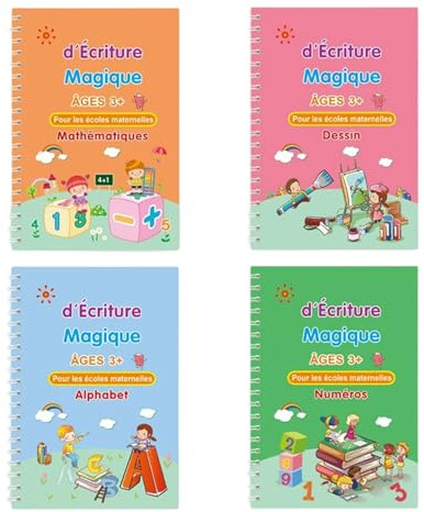 Keyubria Grooves Writing Practice | Cartelle di lavoro scanalate riutilizzabili per imparare a scrivere, libri di scrittura scanalati per bambini, per ufficio, scuola materna
