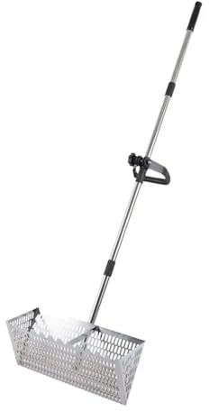 Sand loppkratta sand siktning räfsa spade mesh strand avtagbar sikt skarpa tänder utomhus (silver)