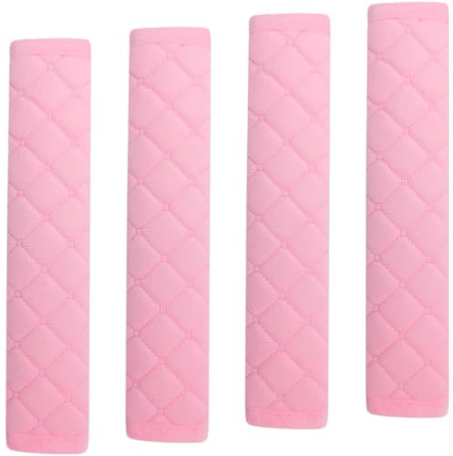 4 almohadillas para cinturón de seguridad para asiento de coche, material suave, 27 cm, color rosa, acolchado para cinturón de seguridad, accesorios para coche, comodidad para cuello, cuello y hombros