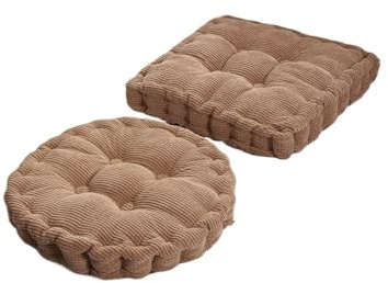 UJEDFHV Meditationskudde golvkudde fyrkantig rund tatami stor meditation stolskuddar tjock sittdyna tuftad sittpuff (kaffe, rund 50 cm)