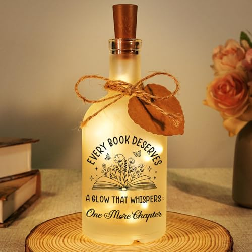 Sayregifty Book Lovers Gifts for Women Men - LED Bottle Decorative Light, Books Gifts for Book Lover, Perfect Birthday Christmas Presents for Readers Bookworms Librarian