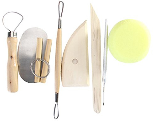 Lot de 8 outils de modelage en bois et métal pour poterie - Amélioration de la flexibilité du design de l'argile