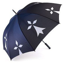 Breizhcreation Parapluie Breton Golf Hermines XXL Bleu et Blanc