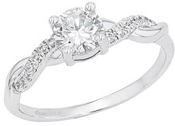 s.Oliver Zirkoniaring für Damen, 925 Sterling Silber, Rhodiniert, Größe: 54/17