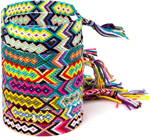 LOVEINUSA 8 PCS Woven Friendship Bracelet, Nepal Style Woven Bracelets