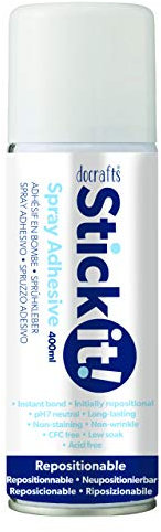 Stick it Spray Adhesive, Repositionable, Clear, 400ml, Spray Glue for Home and Craft Projects, Strong Bond once Set and Long Lasting, Ideal for Paper, Cards, Photographs, Rubber, Fabrics and more
