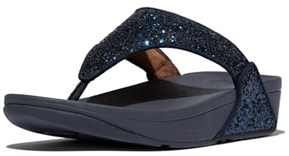 Fitflop Women's Lulu Glitter Toe-thongs Open Toe Sandals, Blue Midnight Navy 399, 3 UK