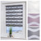 ourdeco® Doppel-Rollo, Duo-Rollo / 90 x 210 cm in Wellenform Wave grau/lichtdurchlässig, Blickdicht/Klemmen=Montage ohne Bohren=Smartfix=Klemmfix=Easy-to-fix