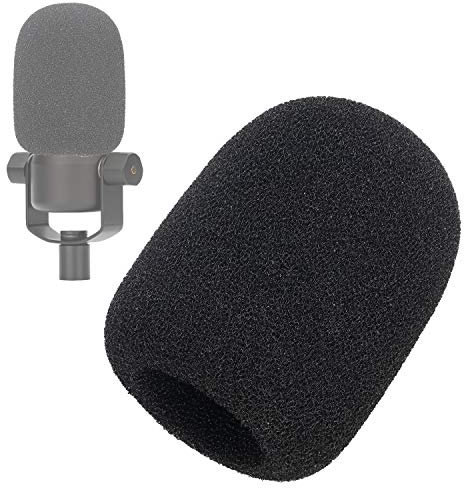 SUNMON Microphone Windscreen Compatible with Rode PodMic- Professional Foam Pop Filter & Mic Cover for Studio Podcasting, Reduces Plosives & Wind Noise (Black)