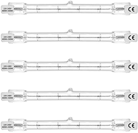 VINBE ECO HaloLine Halogenröhre, Sockel R7S, T3 Halogenröhrenlampe, 230V, 160W=200W, 118 mm, warmweiß - 2800K (5 Stück)