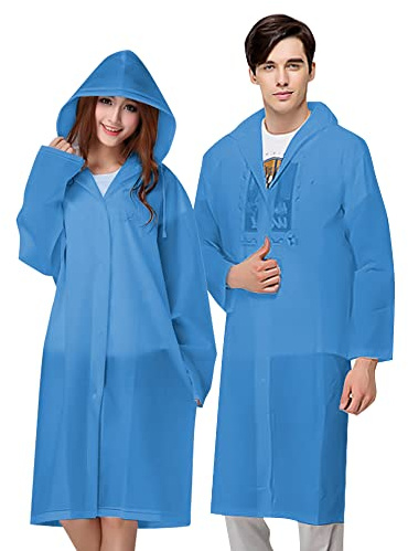 Vicloon Regenponcho, 2 Stück Regenponcho Festival Einweg, Unisex Wiederverwendbar Transparent Regenmantel, PEVA Tragbarer Wasserdicht Regencape, für Reisen, Wandern, Radfahren & Camping