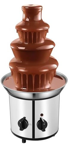 Fuente de chocolate de 4 niveles, fuente de chocolate eléctrica de acero inoxidable, fuente de fondue de chocolate para fiesta de cumpleaños, boda
