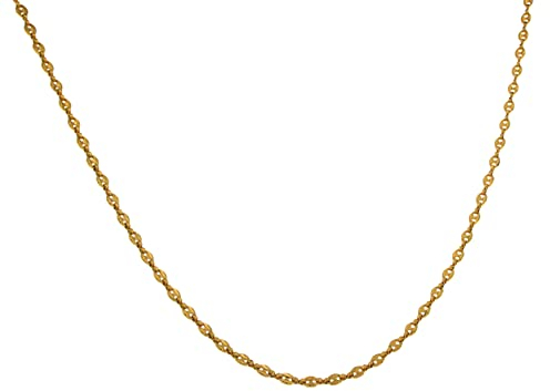 Original italienische Kaffeebohnenkette 18kt Doublé 3,7mm Länge 80cm, Halskette Herren-Kette Goldkette Damen Geschenk Schmuck ab Fabrik Italien tendenze