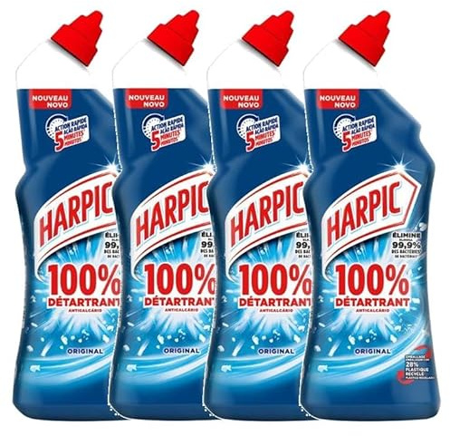 Harpic Gel WC 100% Détartrant 5 min Chrono - Lot de 4 x 750ml