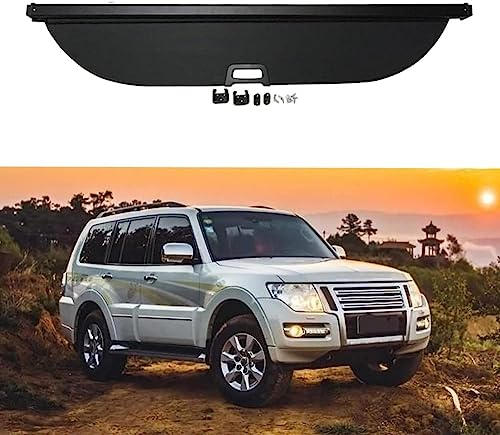 Einziehbarer Auto Laderaumabdeckung Hinteres Paket Regal Kofferraumabdeckung Vorhang Hinterer Vorhang Autozubehö für Mitsubishi Pajero V93 V97 V73 2005 2006 2007 2008 2009 2010 2011-2020.