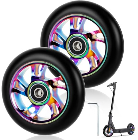 Ruote per freestyle Scooter da 110 mm, Ruote di Ricambio per Scooter con Cuscinetti ABEC-9, Ruote per Monopattino da Freestyle Ruote per Monopattino Acrobatico per la Maggior Parte degli Scooter