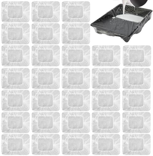 Forros Desechables para bandejas de Pintura, 30Pieza de Revestimiento para Bandeja de Pintura de 9 Pulgadas, Revestimientos para Bandejas de Rodillos Revestimientos, Bolsas de plástico para bandejas