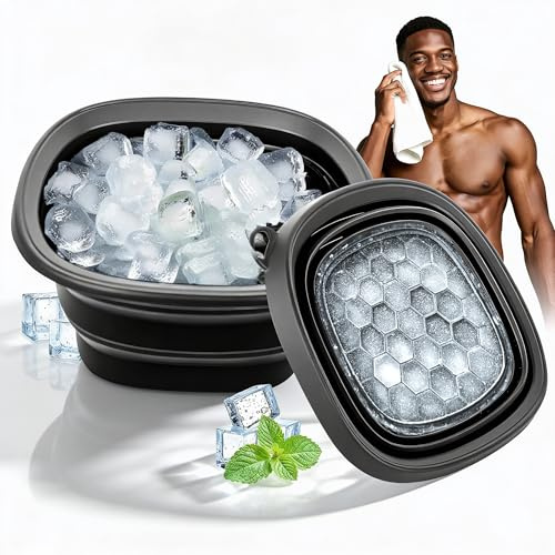 Face Bowl for Ice - Ice Face Plunge Bowl Collapsible Silicone Facial Tub for Cold Water Therapy, Large Portable Bath Basin for Skin Tightening, Puffiness Relief, Dunking and Rejuvenation