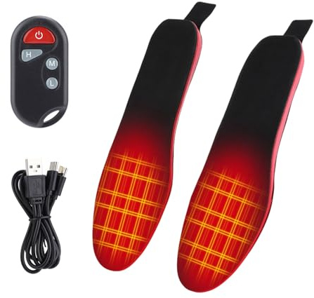 AOOOWER Electric Thermal Heated Insoles For Women Man Outdoor Sports USB Rechargeable Adjustable Temperature Foot Warmers Waterproof Electric Shoe Pad