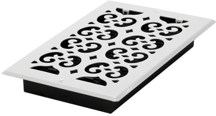 Decor Grates S610W-WH Scroll Design Wall/Ceiling Register, 6x10, White