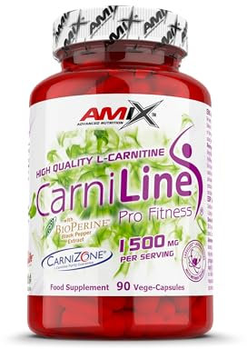 AMIX - Suplemento Alimenticio - Carniline Pro Fitness 1500 - Formato de 90 Cápsulas - Activa el Metabolismo y Ayuda a Mejorar el Rendimiento - Nutrición Deportiva