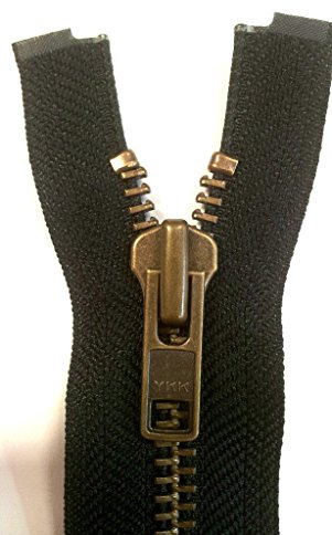 YKK Reißverschluss stabil 8 mm 1 Weg teilbar schwarz 70 cm Metallzähne