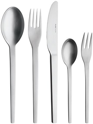 Puresigns SIX Besteckset Edelstahl Matt Essbesteck Modern Silber 30-teilig