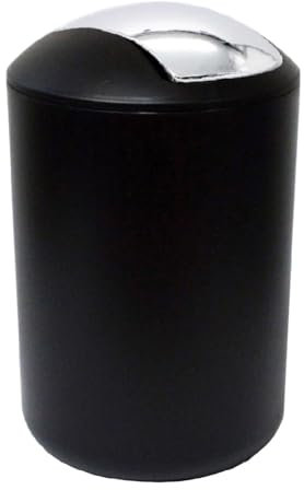 BM Pattumiera Bagno Basculante Cestino Spazzatura Bidoncino Bagno 3L Nero, Diversi Colori a Scelta, Realizzata in Polipropilene