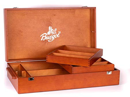 Burgol Coffret à Cirage Marron Clair en Option Bouclier Avec Personnel Gravure: Couleur: non Rempli