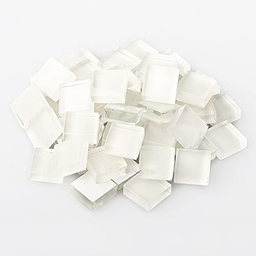 200g Mosaiksteine Glassteine,1x1cm Glasmosaik Bulk-Quadrat Mosaikfliesen Glasfliesen,Mosaik Steine Glasstücke für Basteln, Haus Deko(Weiß)